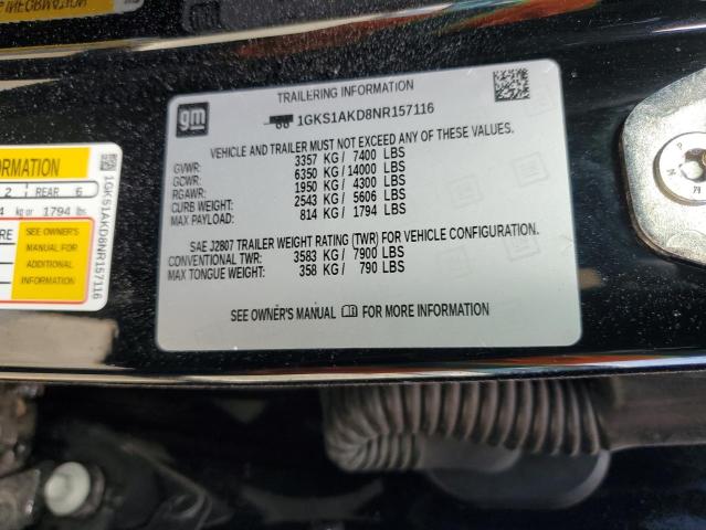 Продажа на аукционе авто 2022 Gmc Yukon Sle, vin: 1GKS1AKD8NR157116, номер лота: 82148425