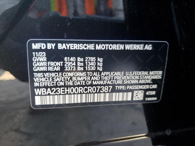 2024 Bmw 740 მანქანა იყიდება აუქციონზე, vin: WBA23EH00RCR07387, აუქციონის ნომერი: 80468735