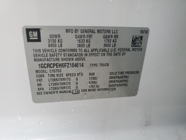 Продажа на аукционе авто 2015 Chevrolet Silverado, vin: 1GCRCPEH6FZ184614, номер лота: 69400775