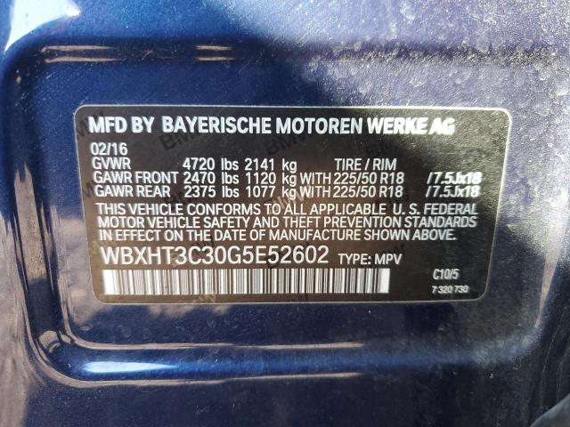 82108125 :رقم المزاد ، WBXHT3C30G5E52602 vin ، 2016 Bmw X1 مزاد بيع