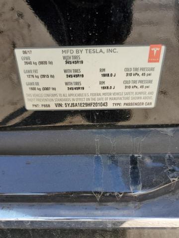 65980995 :رقم المزاد ، 5YJSA1E29HF201043 vin ، 2017 Tesla Model S مزاد بيع
