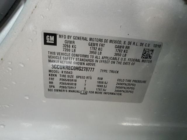 80163345 :رقم المزاد ، 3GCUKREC0HG278777 vin ، 2017 Chevrolet Silverado مزاد بيع