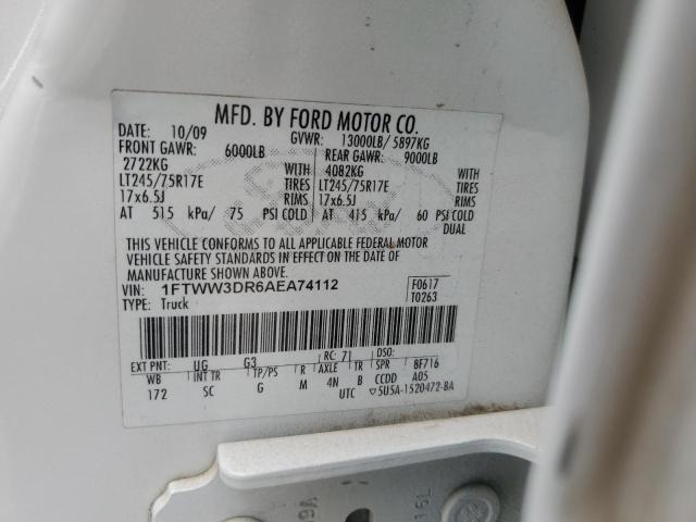 Продаж на аукціоні авто 2010 Ford F350 Super, vin: 1FTWW3DR6AEA74112, номер лоту: 80700745