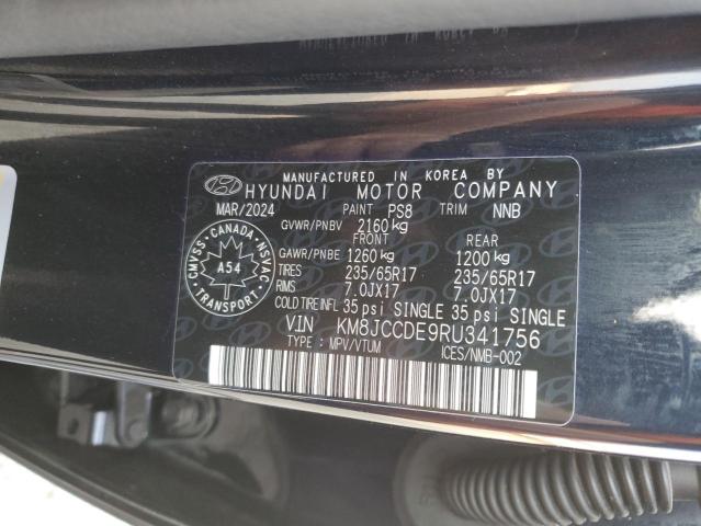 71083955 :رقم المزاد ، KM8JCCDE9RU341756 vin ، 2024 Hyundai Tucson مزاد بيع