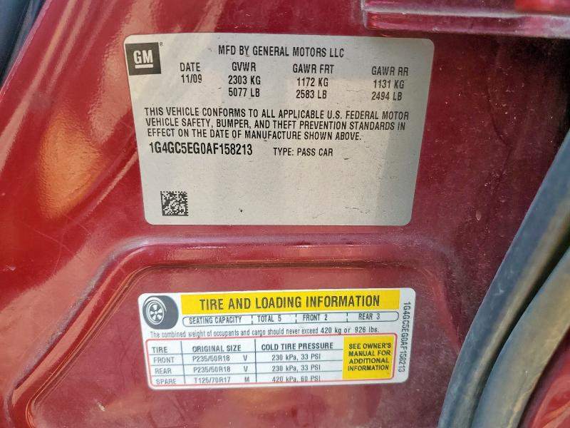 Продажа на аукционе авто 2010 Buick Lacrosse, vin: 1G4GC5EG0AF158213, номер лота: 71271735