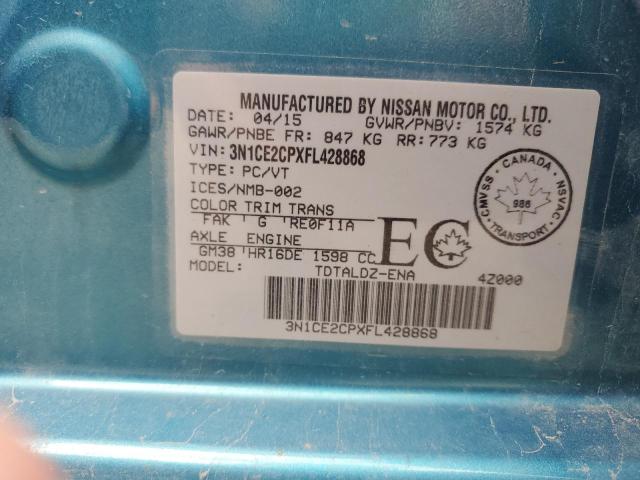 71825805 :رقم المزاد ، 3N1CE2CPXFL428868 vin ، 2015 Nissan Versa Note مزاد بيع