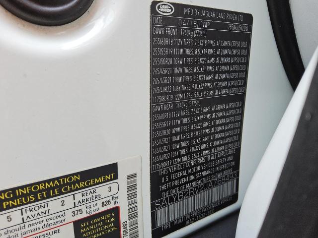Продажа на аукционе авто 2018 Land Rover Range Rove, vin: SALYB2RV2JA768493, номер лота: 70640865