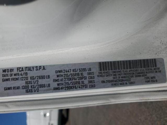 Продажа на аукционе авто 2019 Ram Promaster City, vin: ZFBHRFAB2K6N44532, номер лота: 71887865
