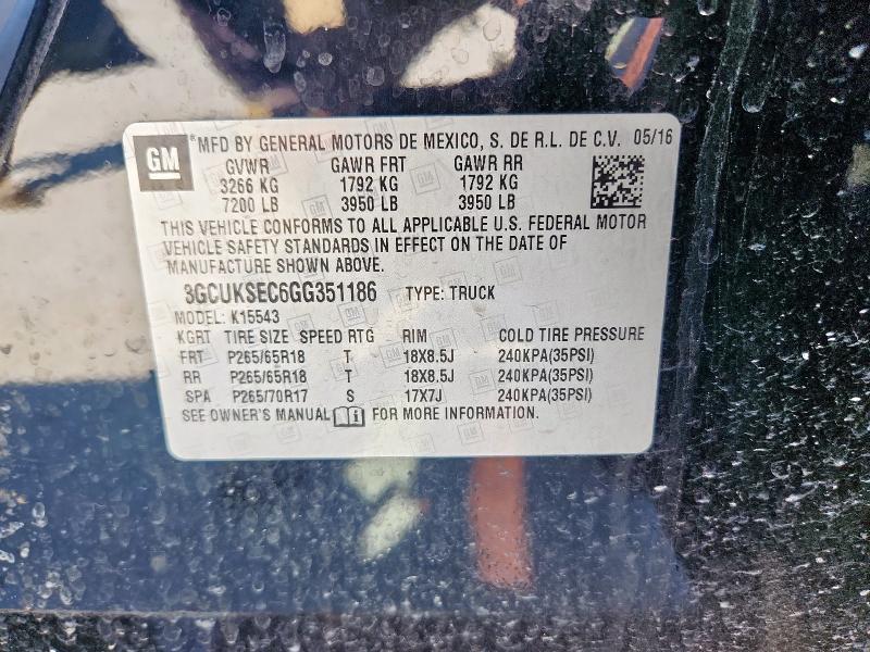 2016 Chevrolet Silverado მანქანა იყიდება აუქციონზე, vin: 3GCUKSEC6GG351186, აუქციონის ნომერი: 71056695