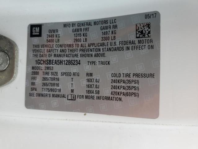 80097345 :رقم المزاد ، 1GCHSBEA5H1286234 vin ، 2017 Chevrolet Colorado مزاد بيع