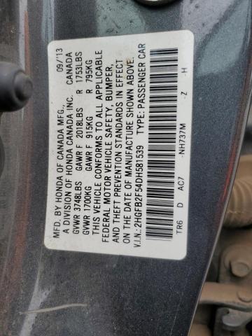 Aukcja sprzedaży 2013 Honda Civic Lx, vin: 2HGFB2F54DH581539, numer aukcji: 71786985