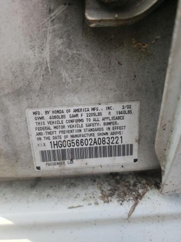Aukcja sprzedaży 2002 Honda Accord Ex, vin: 1HGCG56602A083221, numer aukcji: 80472545