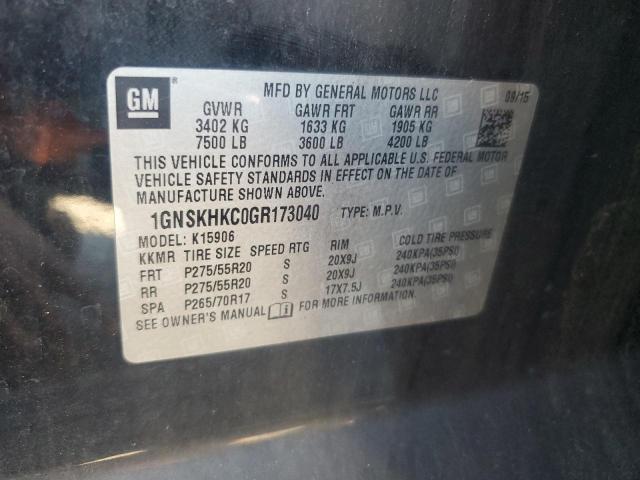 81574085 :رقم المزاد ، 1GNSKHKC0GR173040 vin ، 2016 Chevrolet Suburban مزاد بيع