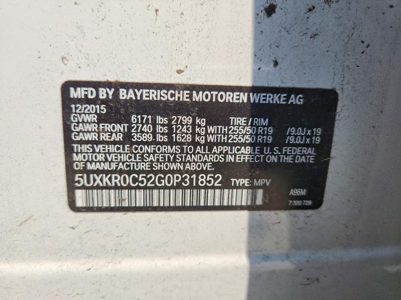 Auction sale of the 2016 Bmw X5, vin: 5UXKR0C52G0P31852, lot number: 69407546