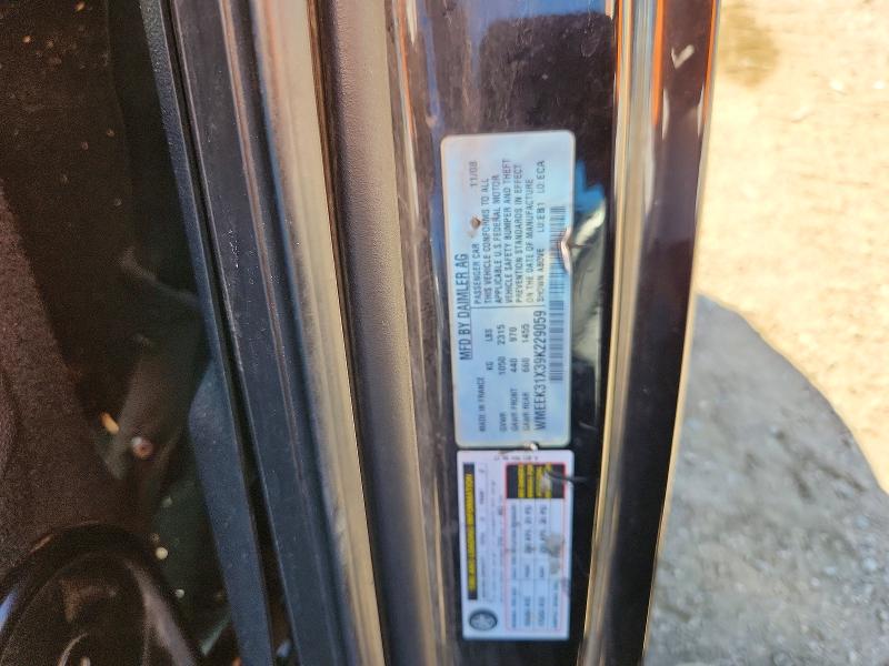 67377396 :رقم المزاد ، WMEEK31X39K229059 vin ، 2009 Smart Fortwo مزاد بيع