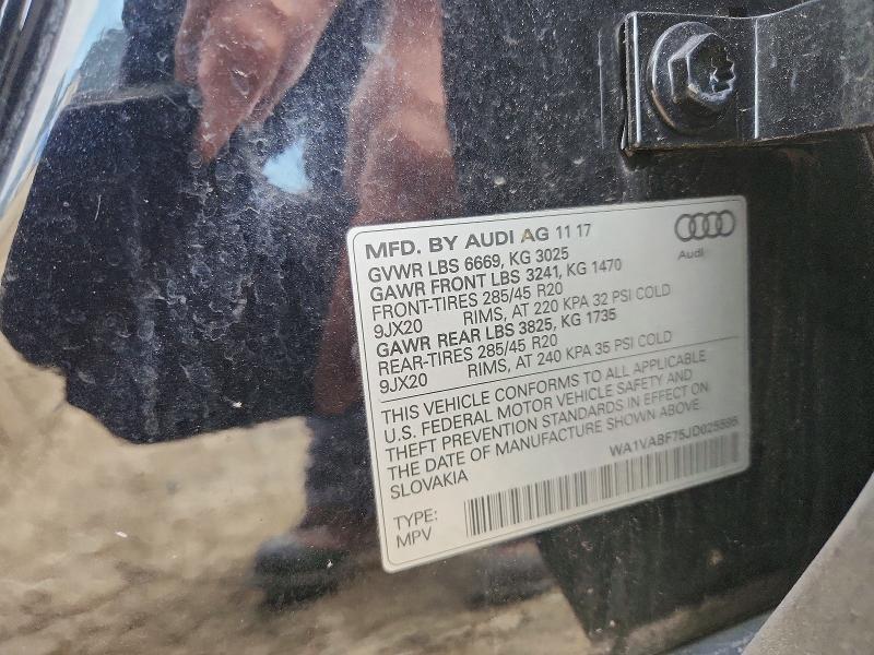 Auction sale of the 2018 Audi Q7, vin: WA1VABF75JD025595, lot number: 69149966