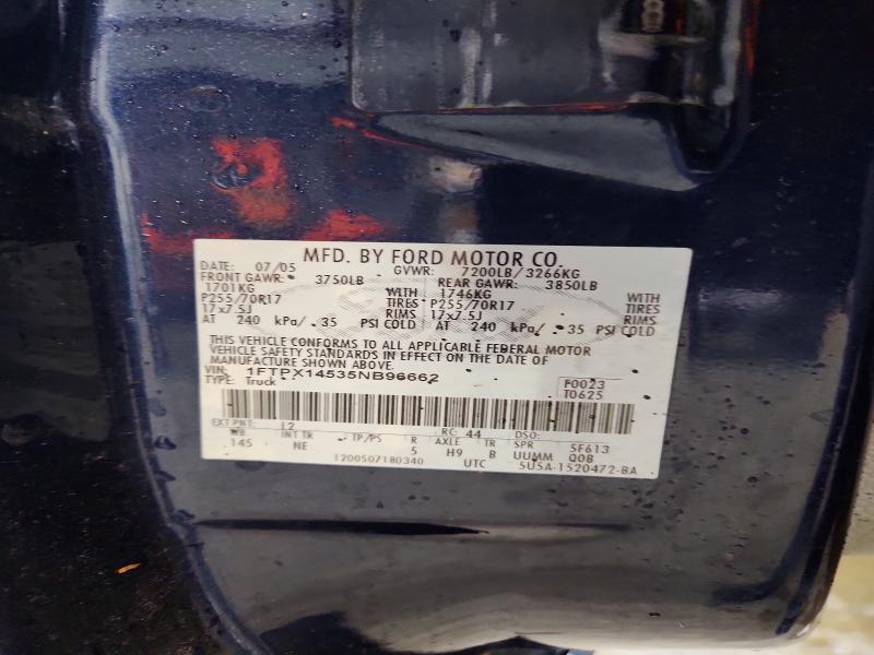 Aukcja sprzedaży 2005 Ford F150, vin: 1FTPX14535NB96662, numer aukcji: 70902476