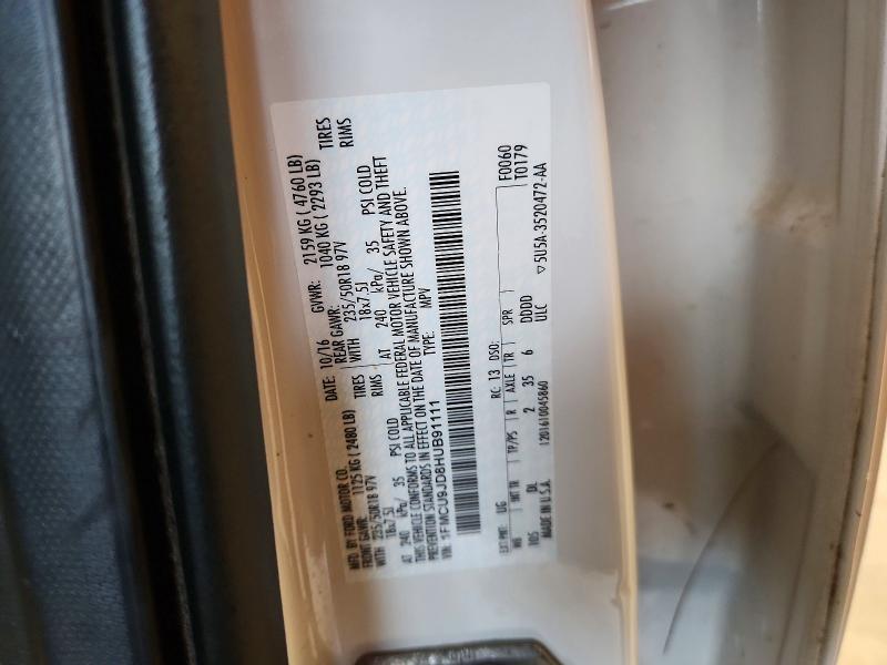 70726266 :رقم المزاد ، 1FMCU9JD8HUB91111 vin ، 2017 Ford Escape مزاد بيع