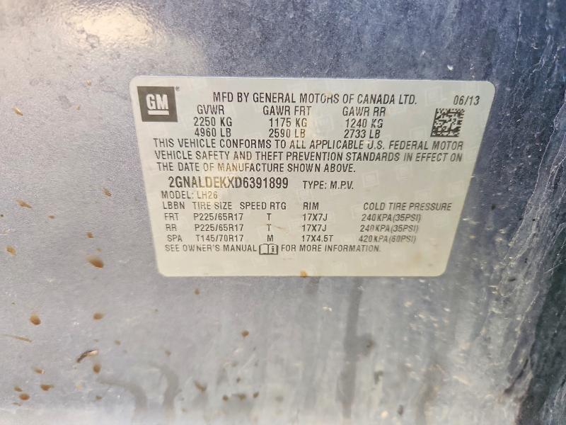 Продаж на аукціоні авто 2013 Chevrolet Equinox, vin: 2GNALDEKXD6391899, номер лоту: 67494226