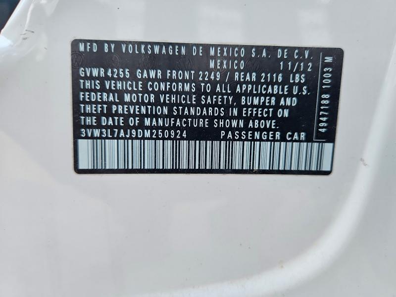 Продаж на аукціоні авто 2013 Volkswagen Jetta, vin: 3VW3L7AJ9DM250924, номер лоту: 70969706