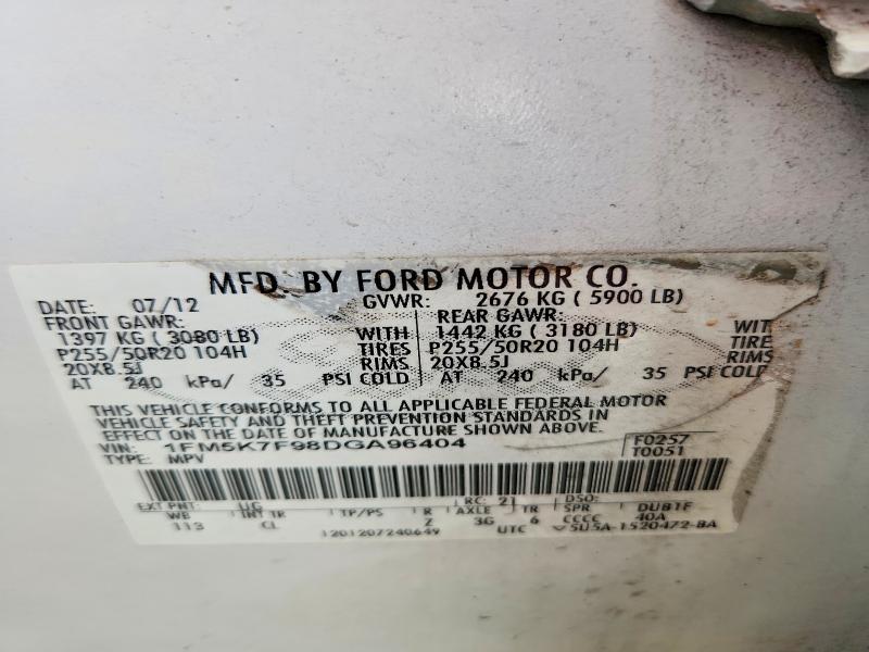 Продажа на аукционе авто 2013 Ford Explorer, vin: 1FM5K7F98DGA96404, номер лота: 68987996