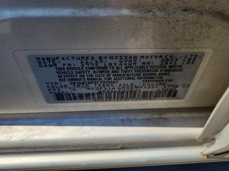70352776 :رقم المزاد ، 3N1AB7AP5FY379467 vin ، 2015 Nissan Sentra مزاد بيع