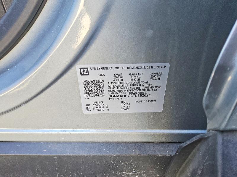 Продаж на аукціоні авто 2026 Chevrolet Equinox, vin: 3GNAXHEG3TL352024, номер лоту: 68617596