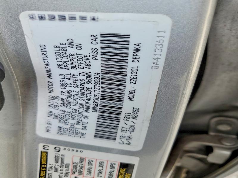 2007 Toyota Corolla მანქანა იყიდება აუქციონზე, vin: 1NXBR30E17Z792914, აუქციონის ნომერი: 68836646
