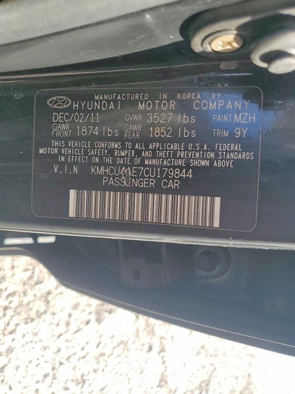 2012 Hyundai Accent მანქანა იყიდება აუქციონზე, vin: KMHCU4AE7CU179844, აუქციონის ნომერი: 70282096