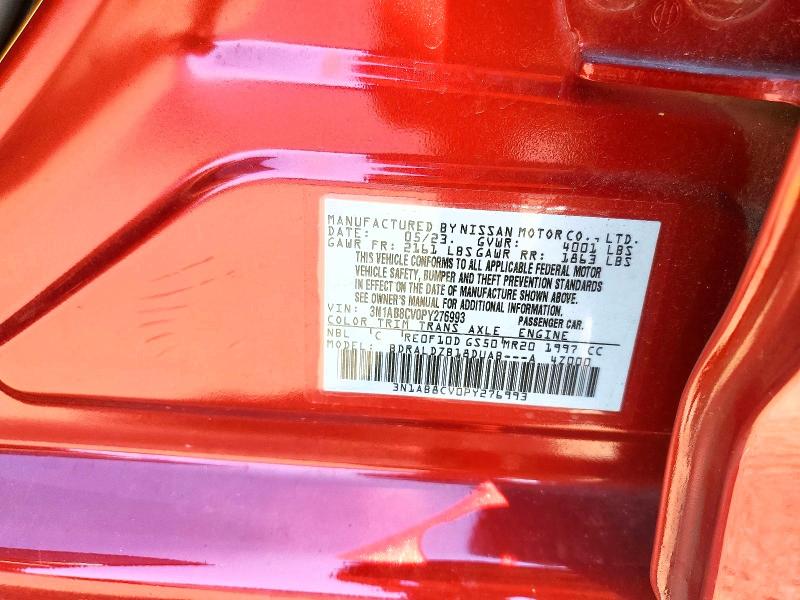 2023 Nissan Sentra მანქანა იყიდება აუქციონზე, vin: 3N1AB8CV0PY276993, აუქციონის ნომერი: 68966046
