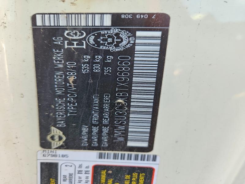 Продаж на аукціоні авто 2011 Mini Cooper, vin: WMWSU3C5XBTX96860, номер лоту: 70552446