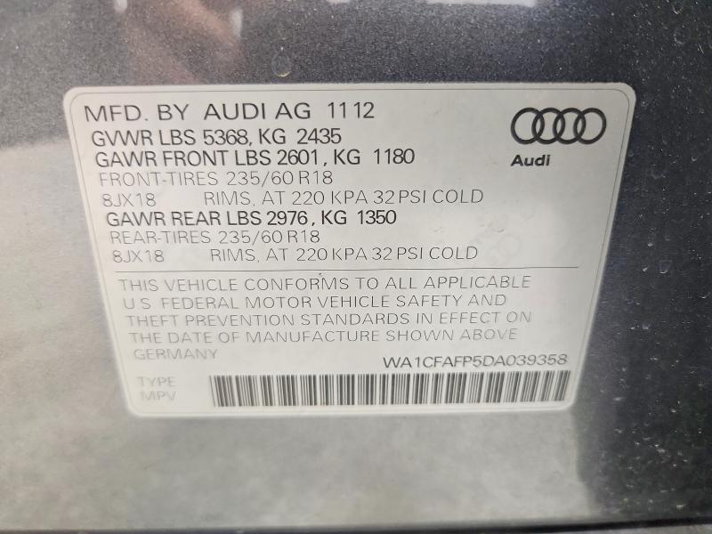Aukcja sprzedaży 2013 Audi Q5, vin: WA1CFAFP5DA039358, numer aukcji: 67845866