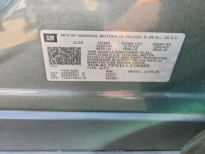 Aukcja sprzedaży 2020 Gmc Terrain, vin: 3GKALTEV1LL216422, numer aukcji: 69895436