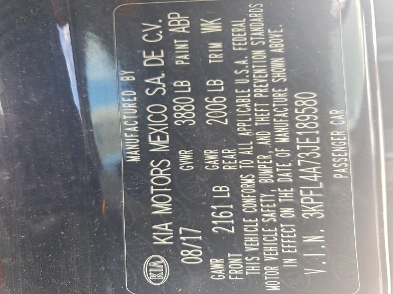 68046976 :رقم المزاد ، 3KPFL4A73JE189580 vin ، 2018 Kia Forte مزاد بيع