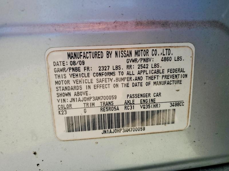 Продаж на аукціоні авто 2010 Infiniti Ex35, vin: JN1AJ0HP3AM700059, номер лоту: 67639286