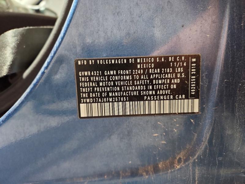 Aukcja sprzedaży 2015 Volkswagen Jetta, vin: 3VWD17AJ6FM257651, numer aukcji: 70436896