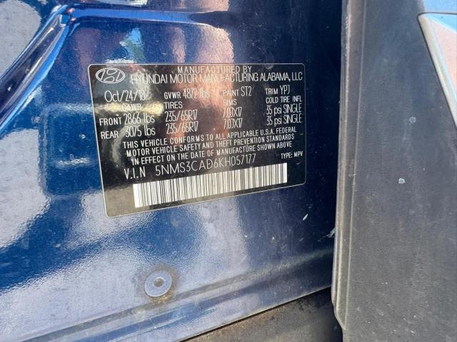 Aukcja sprzedaży 2019 Hyundai Santa Fe, vin: 5NMS3CAD6KH057177, numer aukcji: 70315906