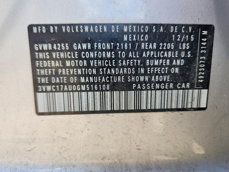Продаж на аукціоні авто 2016 Volkswagen Golf Sportwagen, vin: 3VWC17AU0GM516108, номер лоту: 70273106