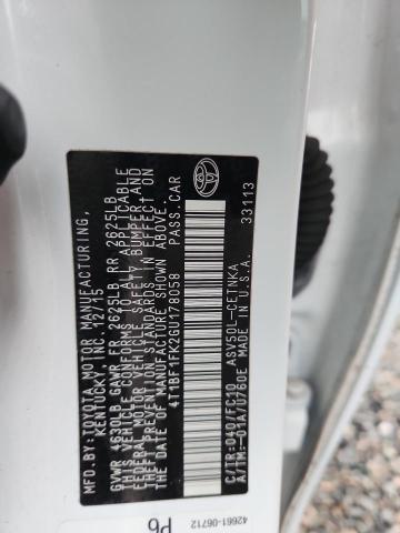 Продаж на аукціоні авто 2016 Toyota Camry, vin: 4T1BF1FK2GU178058, номер лоту: 70058596