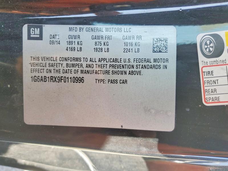 Aukcja sprzedaży 2015 Cadillac Ats, vin: 1G6AB1RX9F0110996, numer aukcji: 68821666