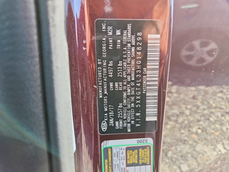 67794736 :رقم المزاد ، 5XXGT4L33HG148298 vin ، 2017 Kia Optima مزاد بيع