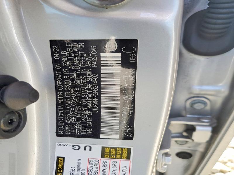 2022 Toyota Prius Prime მანქანა იყიდება აუქციონზე, vin: JTDKAMFP2N3214902, აუქციონის ნომერი: 68256986