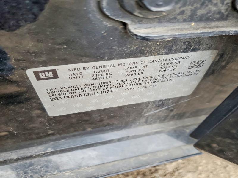 2018 Chevrolet Impala მანქანა იყიდება აუქციონზე, vin: 2G11X5SA7J9111874, აუქციონის ნომერი: 70207606