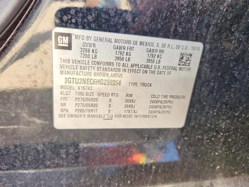 Продажа на аукционе авто 2017 Gmc Sierra, vin: 3GTU2NEC6HG230354, номер лота: 69328936