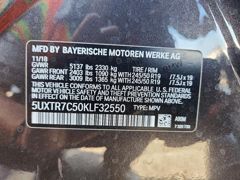 Aukcja sprzedaży 2019 Bmw X3, vin: 5UXTR7C50KLF32550, numer aukcji: 68990696