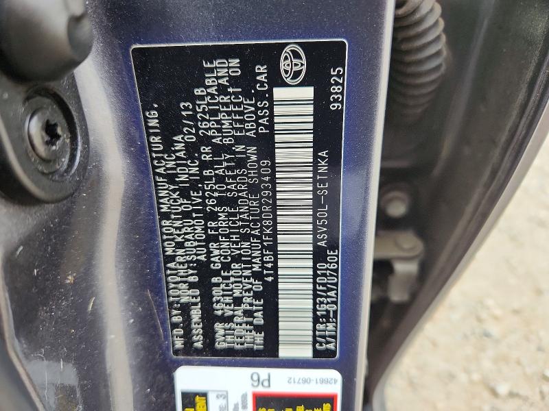 Продаж на аукціоні авто 2013 Toyota Camry, vin: 4T4BF1FK8DR293409, номер лоту: 67331966