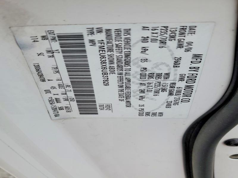 66860456 :رقم المزاد ، 1FMEU638X6UB37829 vin ، 2006 Ford Explorer مزاد بيع