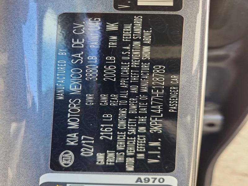 Продаж на аукціоні авто 2017 Kia Forte, vin: 3KPFL4A77HE128789, номер лоту: 69791336