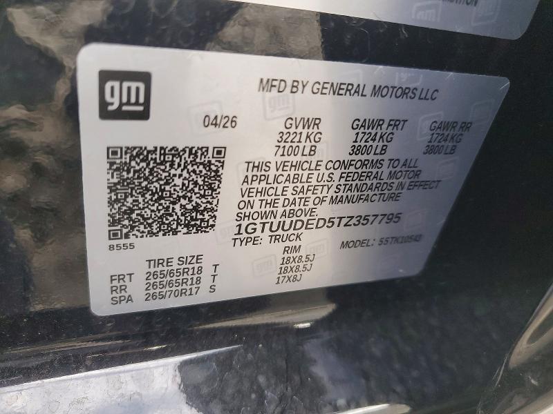 Aukcja sprzedaży 2026 Gmc Sierra, vin: 1GTUUDED5TZ357795, numer aukcji: 70039326