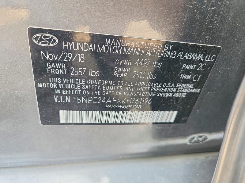 Aukcja sprzedaży 2019 Hyundai Sonata, vin: 5NPE24AFXKH761196, numer aukcji: 67452006